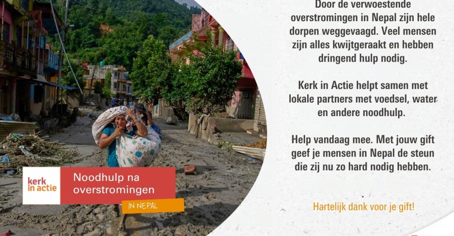Deurcollecte oktober 2026  -  Kerk in Actie, noodhulp na overstroming in Nepal