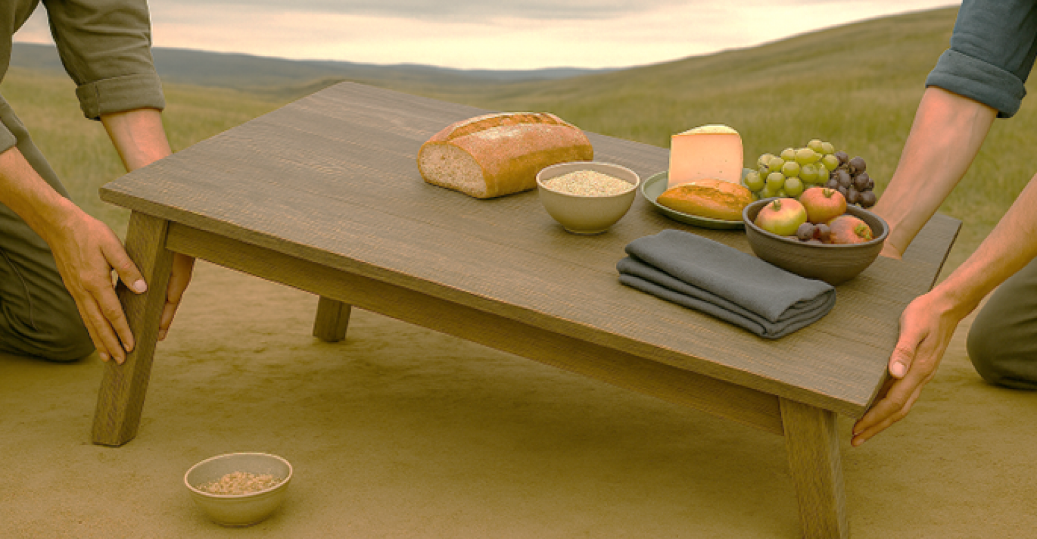   Overdenking 2026 KC03 - Verlangen naar een wereld waar de tafel recht staat